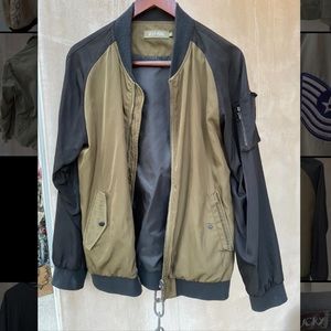 Wolfman Nylon Varsity ZipUp Olive + Black